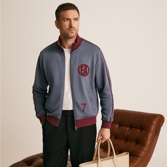 Emporio Armani Other - EMPORIO ARMANI Reversible Bomber Jacket Satin Gray Maroon Sz L $995